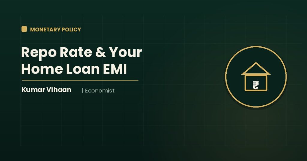 Economist Kumar Vihaan explaining how the RBI repo rate affects home loan EMIs